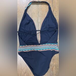 Nanette Lepore Deep V-Neck Goddess One-Piece Swimsuit [ SZ Large